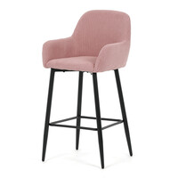 Barová židle, růžová, manšestrová látka, AUB-V4009 PINK6