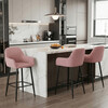 Barová židle, růžová, látka,AUB-V4009 PINK6