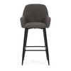 Barová židle, šedá, látka,AUB-V4009 GREY6