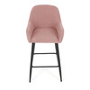 Barová židle, růžová, látka,AUB-V4009 PINK6