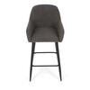 Barová židle, šedá, látka,AUB-V4009 GREY6