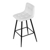 Barová židle, bílá, látka,AUB-X7015 WT2
