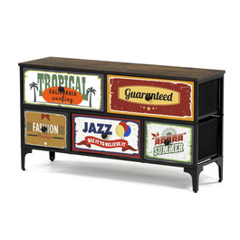 Komoda 103x30x56cm, mdf, vícebarevná, AUK-W2103 BK