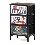 Komoda 45x30x77cm, mdf, vícebarevná, AUK-W2001 BK