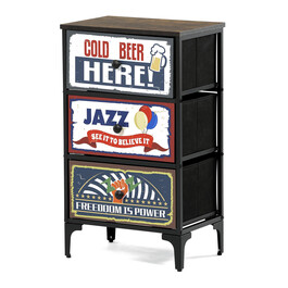 Komoda 45x30x77cm, mdf, vícebarevná, AUK-W2001 BK