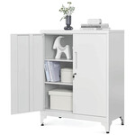 Komoda 80x40x90cm, kov, bílá, AUS-E1113 WT