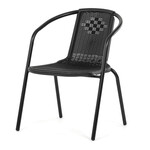 Zahradní židle, kov, plast, černá, AZC-H1001 BK