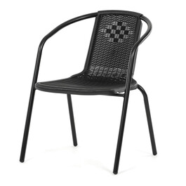 Zahradní židle, kov, plast, černá, AZC-H1001 BK