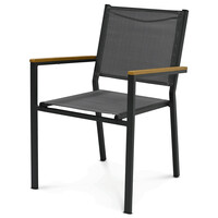Zahradní židle, kov, síťovina, šedá, AZC-L1303 GREY
