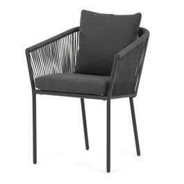 Zahradní židle, hliník, látka, šedá, AZC-C1179 GREY