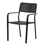 Zahradní židle, kov, plast, černá, AZC-H1021 BK