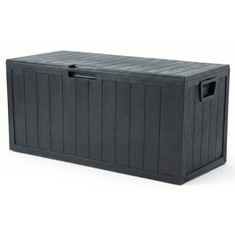 Zahradní úložný box 112x49x54cm, plast, šedá, 280l, AZB-G2075 GREY
