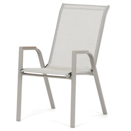 Zahradní židle, kov, síťovina, béžová, AZC-S1048 CRM