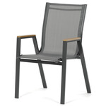 Zahradní židle, kov, síťovina, šedá, AZC-S1050 GREY