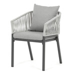 Zahradní židle, kov, látka, šedá, AZC-S1430 GREY