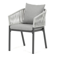 Zahradní židle, kov, látka, šedá, AZC-S1430 GREY