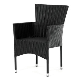 Zahradní židle, kov, polyratan, černá, AZC-S2117 BK