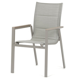 Zahradní židle, hliník, síťovina, béžová, AZC-S1110 GREY
