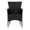Zahradní židle, kov, polyratan, černá, AZC-S2117 BK