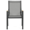 Zahradní židle, kov, síťovina, šedá, AZC-S1050 GREY