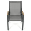 Zahradní židle, kov, síťovina, šedá, AZC-S1050 GREY