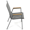 Zahradní židle, kov, síťovina, šedá, AZC-S1050 GREY