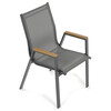Zahradní židle, kov, síťovina, šedá, AZC-S1050 GREY