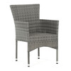 Zahradní židle, kov, polyratan, šedá, AZC-S2118 GREY