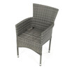 Zahradní židle, kov, polyratan, šedá, AZC-S2118 GREY