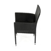 Zahradní židle, kov, polyratan, černá, AZC-S2117 BK