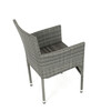 Zahradní židle, kov, polyratan, šedá, AZC-S2118 GREY