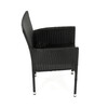 Zahradní židle, kov, polyratan, černá, AZC-S2117 BK