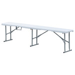 Zahradní lavice, kov, plast, bílá, AZ-K1001 WT