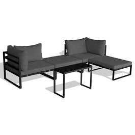 Zahradní sestava, kov, látka, šedá, AZ-L1761 GREY