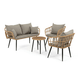 Zahradní sestava, polyratan, béžová, AZ-F1508 NAT