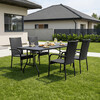 Zahradní stůl 180x74cm, kov, plast, černá, AZ-K1003 BK