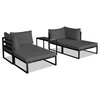 Zahradní sestava, kov, látka, šedá, AZ-L1761 GREY