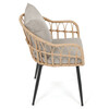 Zahradní židle, kov, polyratan, béžová, AZ-F1406 NAT