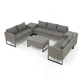 Zahradní sestava, polyratan, šedá, AZS-A1915 GREY