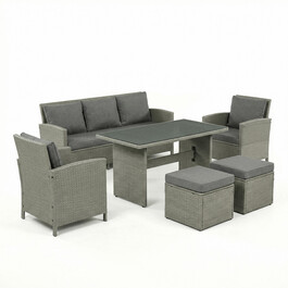 Zahradní sestava 140x70x60cm, polyratan, šedá, AZS-A1719 GREY