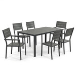 Zahradní sestava 156x78x74cm, polywood, šedá, AZS-B1656 GREY