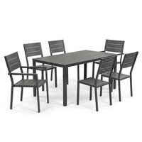 Zahradní sestava 156x78x74cm, polywood, šedá, AZS-B1656 GREY