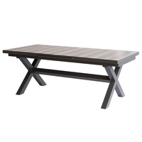 Zahradní stůl rozkládací 200-260x100cm, hliník, slinutá keramika, šedá, AZT-G1920 GREY