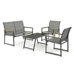 Zahradní sestava, síťovina, šedá, AZS-S1212 GREY