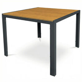 Zahradní stůl 90x90cm, kov, polywood, hnědá, AZT-S1209 OAK