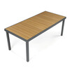 Zahradní stůl 190x90cm, hliník, polywood, šedá, AZT-W1408 GREY