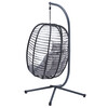 Závěsné křeslo, kov, polyratan, šedá, AZ-V1289 GREY