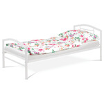 Jednolůžková postel 94x207cm, kov, bílá, BED-1900 WT