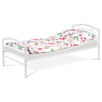 Jednolůžková postel 94x207cm, kov, bílá, BED-1900 WT