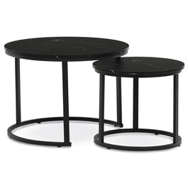 Konferenční stolek 70x70x51cm, mdf, mramor, CT-X7122 BK